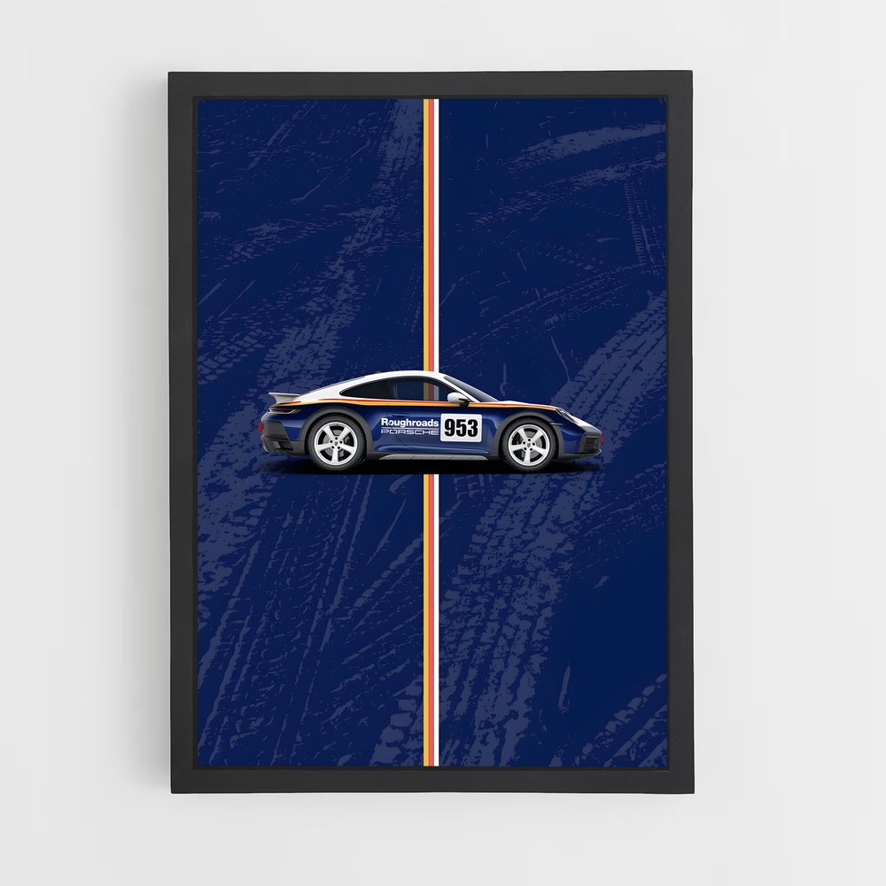 Poster Dakar Racing Blue – affiche Porsche (vue 2)